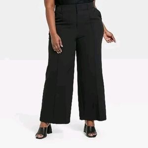 Women's High-Rise Wide Leg Pants - Ava & Viv Black 16